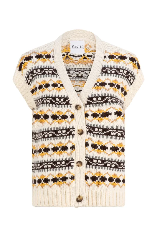Fairisle Knitted Vest Refined Women's Classic 