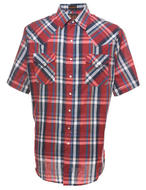 Checked Western Shirt - L Dapper Women's 1920S