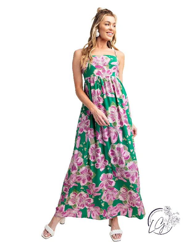 Back Smocked Summer Maxi Dress French