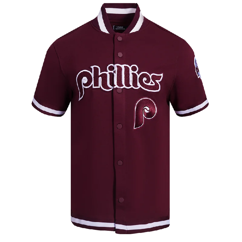 MLB PHILADELPHIA PHILLIES CLASSIC MEN'S WARM UP JACKET (WINE)