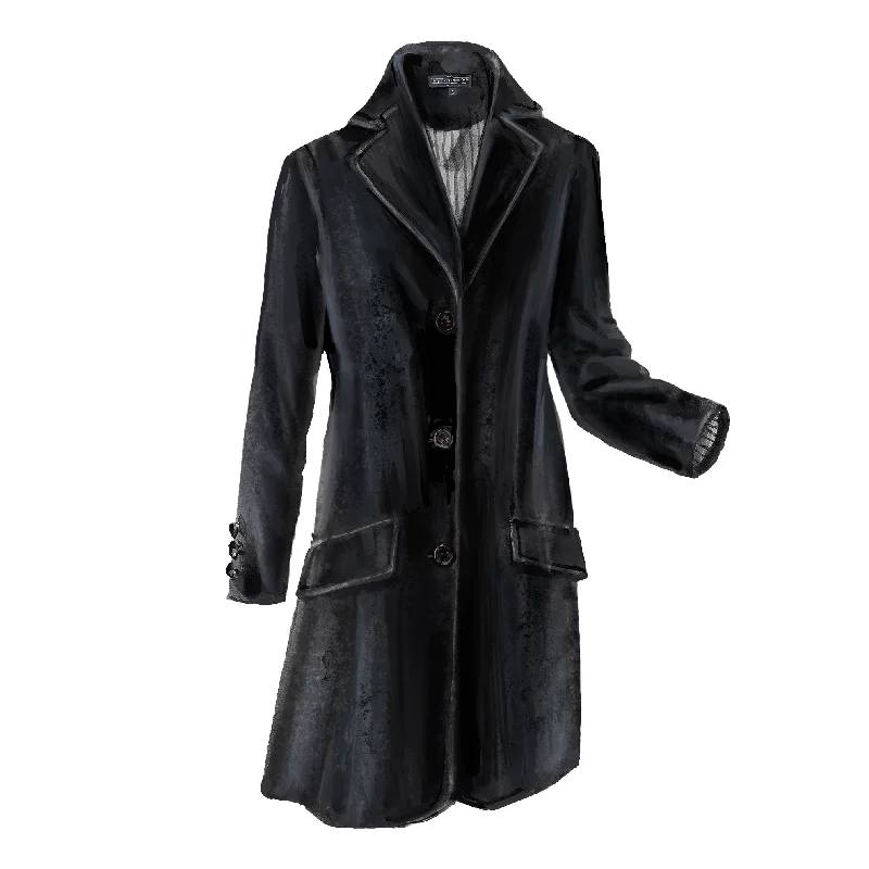 Long Velvet Blazer Dapper Women's Bow - adorned