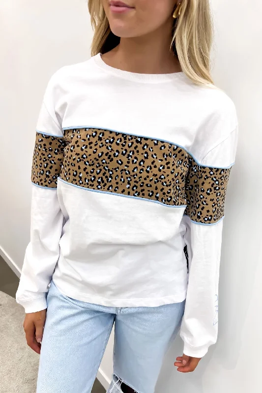 Leo Long Sleeve Tee White Bold Women's Statement