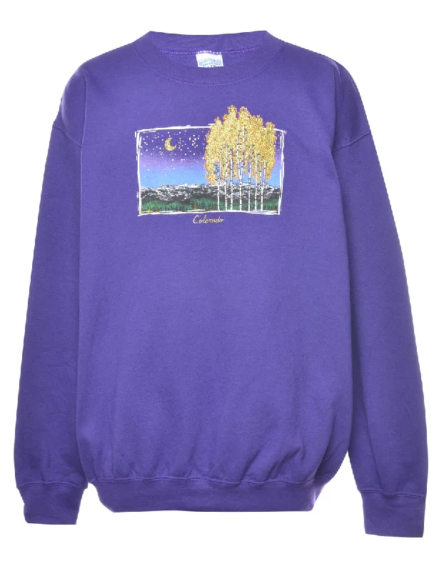 Colorado Printed Sweatshirt - M Cozy Women's Winter
