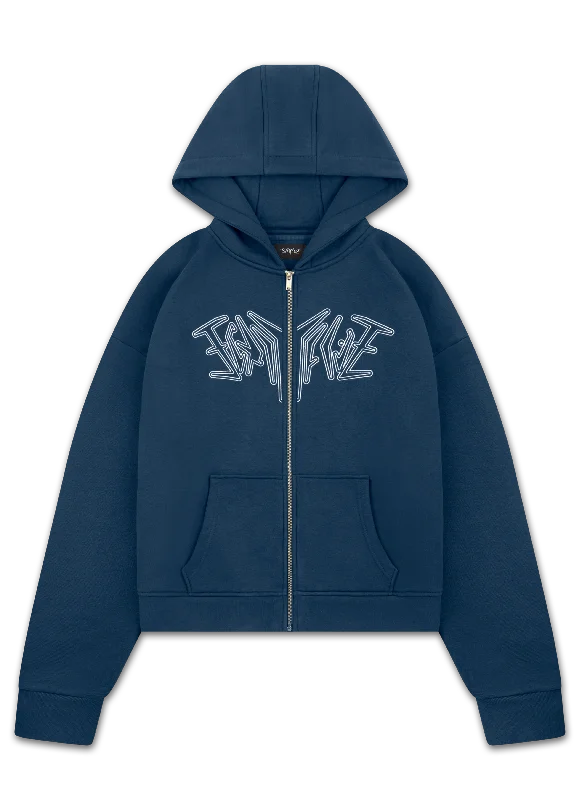 ZIP HOODIE NAVY BLUE