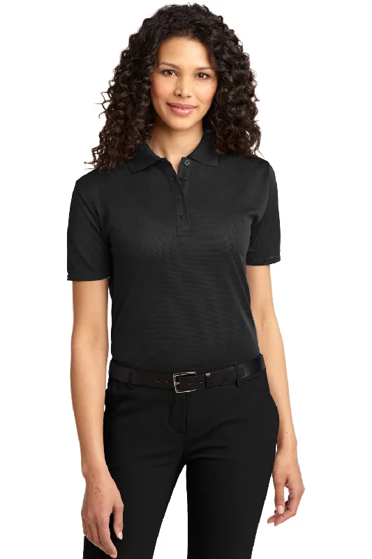 Port Authority Womens Dry Zone Moisture Wicking Short Sleeve Polo Shirt - Black Athletic Women's 