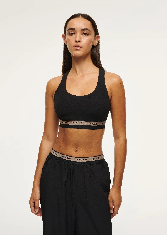 AVANT SPORTS BRA IN BLACK Cozy Women's Sherpa - lined