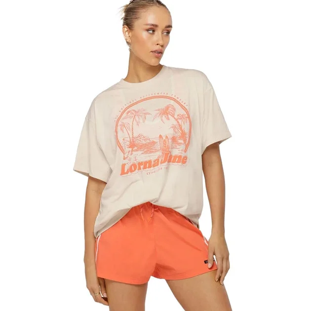 Lorna Jane Tropicana Oversized Tee - Oyster Laid - back Women's Style