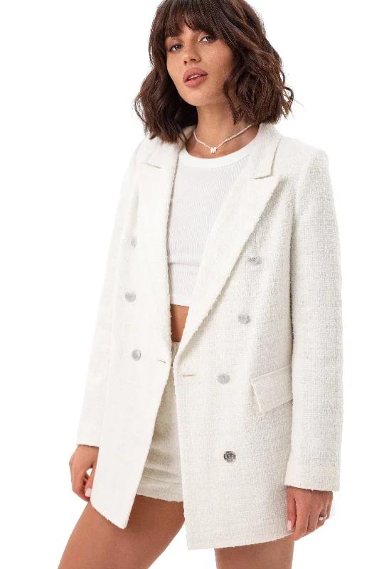 Ora Tweed Double Breasted Blazer Practical Women's Quick - dry