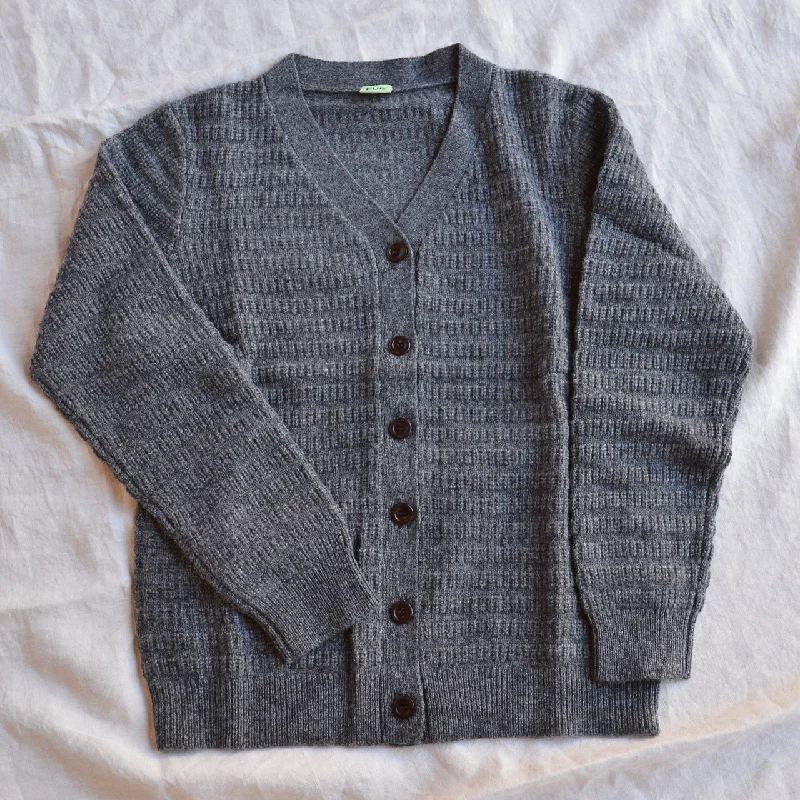 Women's Structure Cardigan - 100% Lambswool - Grey Melange (Teens-Womens S) Confident Women's High - fashion