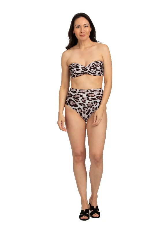 Cantu Twist Front Bandeau with Back Ties (Style 136) Cashmere