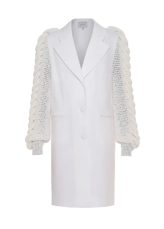 KNITTED SLEEVES BLAZER Classic Women's Tweed