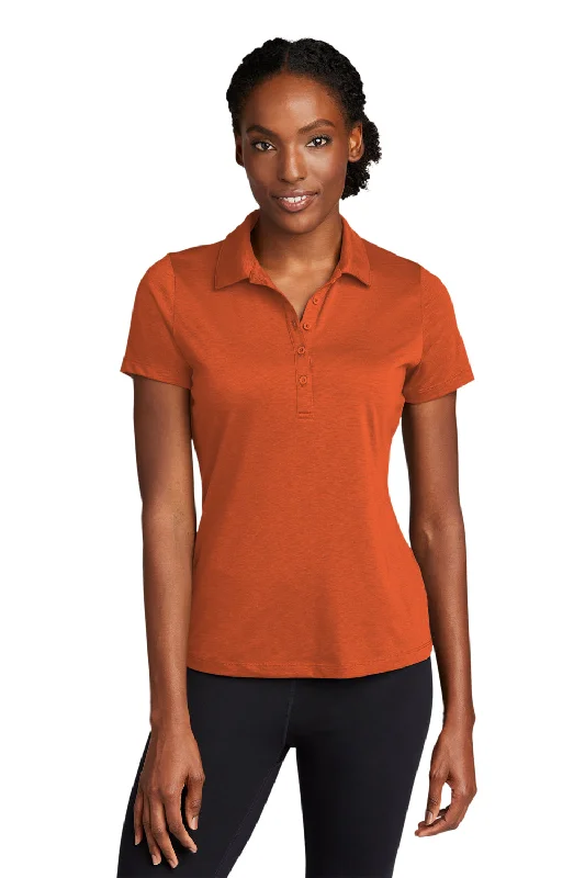 Sport-Tek Womens Strive Moisture Wicking Short Sleeve Polo Shirt - Texas Orange - Closeout Country Sport-Tek Womens Strive Moisture Wicking Short Sleeve Polo Shirt - Texas Orange - Closeout Country