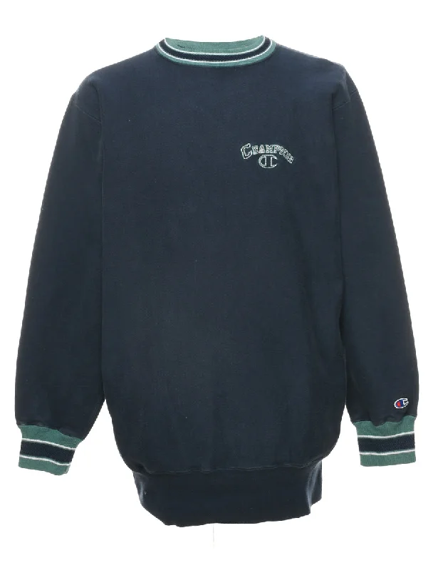 Navy Champion Reverse Weave Plain Sweatshirt - XXL Relaxed Women's 