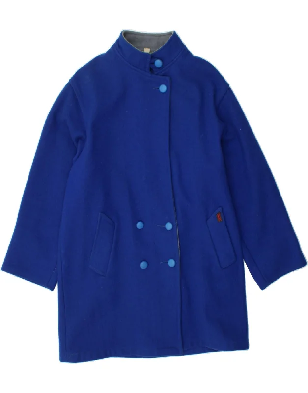 VINTAGE Womens Overcoat UK 12 Medium Blue