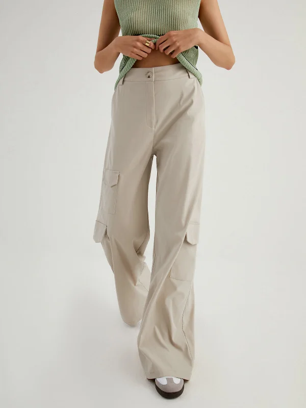 BerryBetty - Utility Wide Leg Cargo Pants Cool Women's Skate