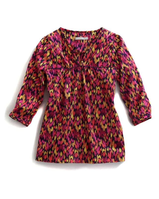 Tin Haul Blouse Ladies Multi 100% Cotton Confetti Camo 3/4S Peasant Artistic Women's Avant - 