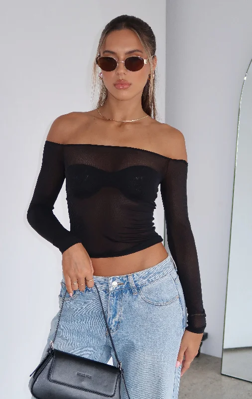 Luminescent Love Long Sleeve Top Black Refined Women's Classic 