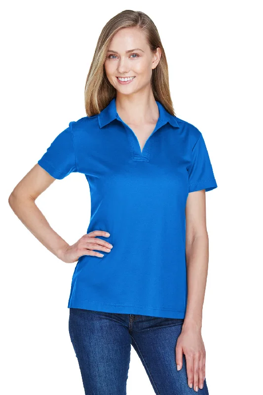 Devon & Jones Womens CrownLux Performance Moisture Wicking Short Sleeve Polo Shirt - French Blue Sustainable Organic Devon & Jones Womens CrownLux Performance Moisture Wicking Short Sleeve Polo Shirt - French Blue Sustainable Organic