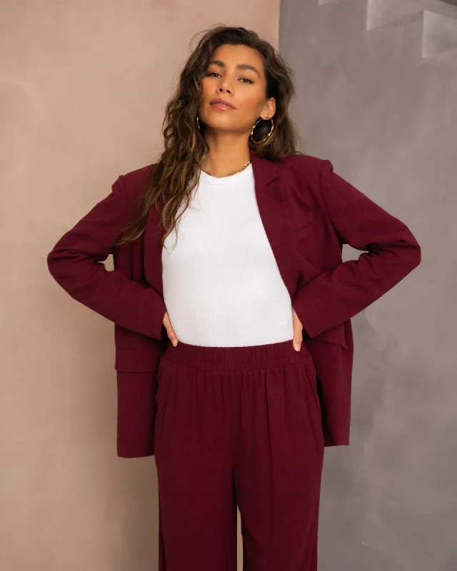 TILTIL Britt Linen Blazer Bordeaux