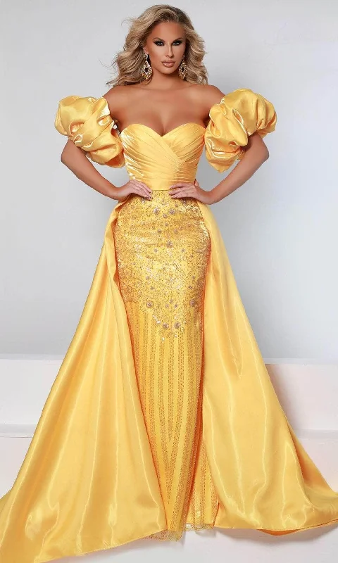Johnathan Kayne 2502 - Strapless Sweetheart Neck Long Dress Dapper Women's Bow - adorned