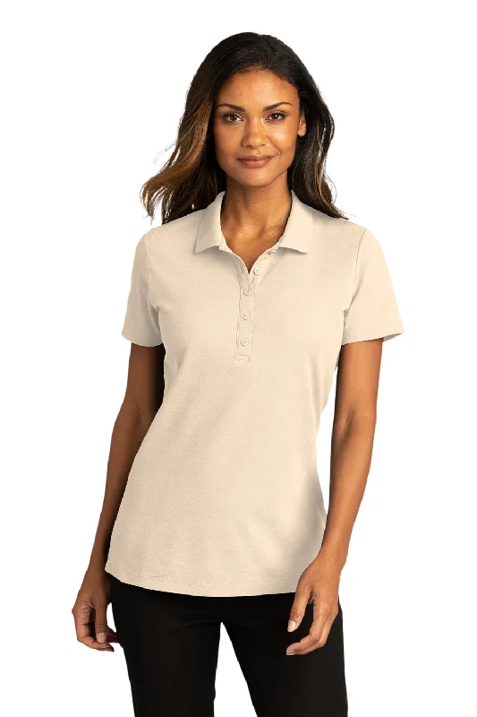 Port Authority Womens React SuperPro Snag Resistant Short Sleeve Polo Shirt - Ecru - Closeout Elegant Women's 