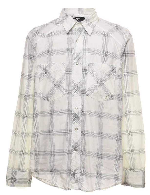Checked Western Shirt - L Monochromatic All - in - one