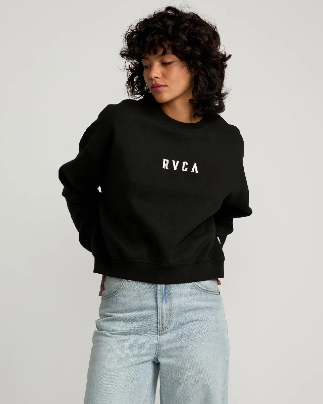 Stacked Court Crew Sweatshirt - Rvca Black Compression