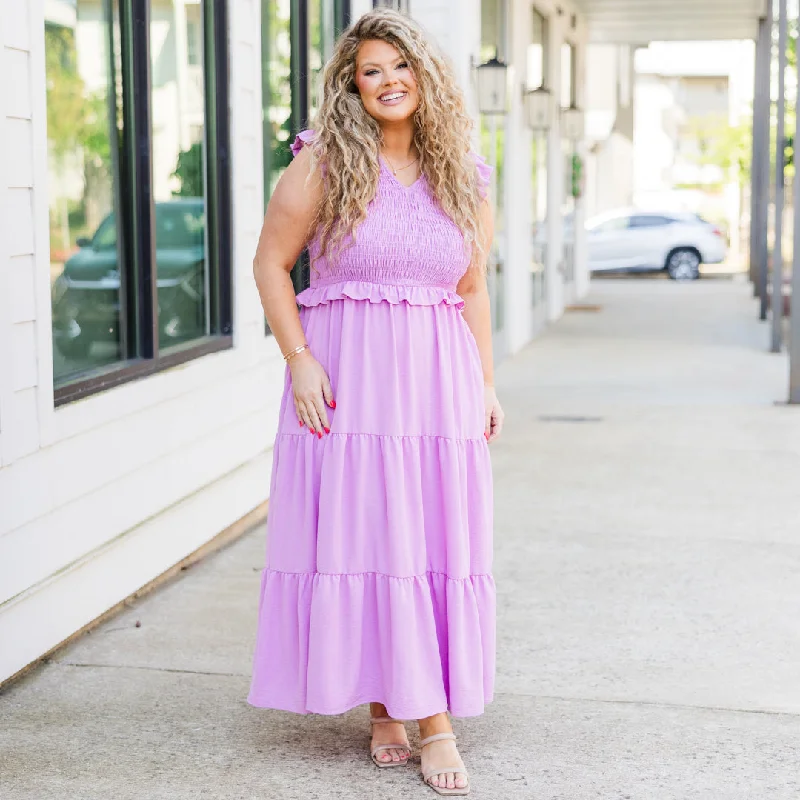 Untamed Beauty Midi Dress, Lavender Practical Women's Multi - 