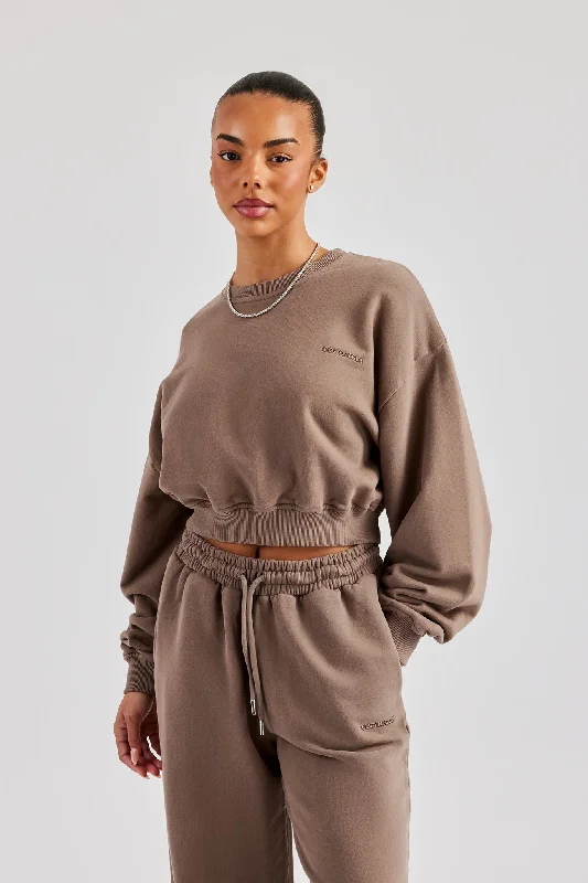 Cernucci Cropped Sweatshirt - Taupe Women