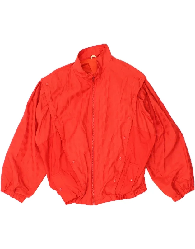 VINTAGE Womens Oversized Bomber Jacket UK 14 Medium Red