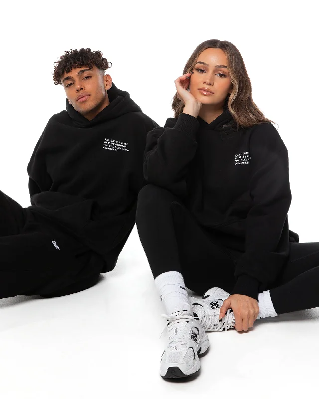 Community Hoodie - Black Preppy Women's College