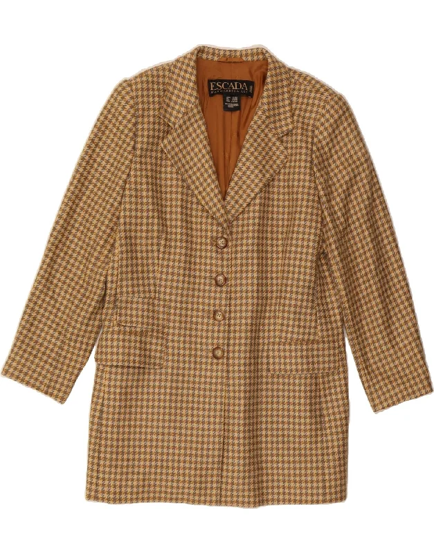 ESCADA Womens Longline Blazer Jacket IT 42 Medium Brown Classic Confident Women's High - fashion ESCADA Womens Longline Blazer Jacket IT 42 Medium Brown Classic Confident Women's High - fashion