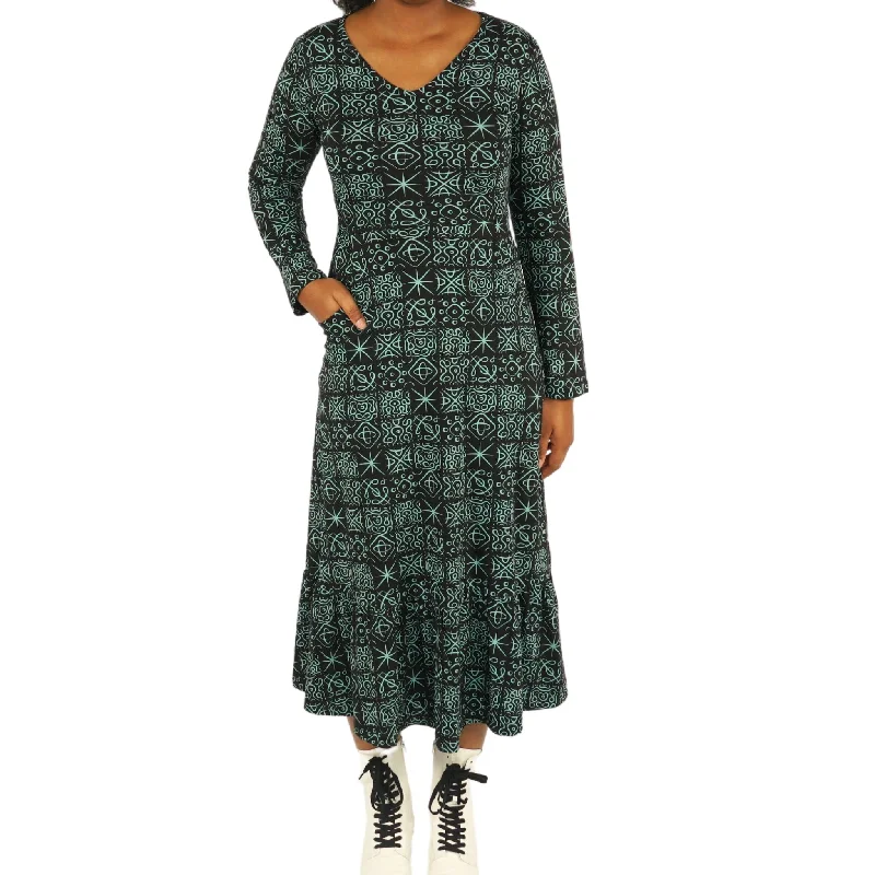Cymatic Harmony Frill Long Midi Dress (With Waist Seam) [FINAL SALE] Luxurious Women's High -  end