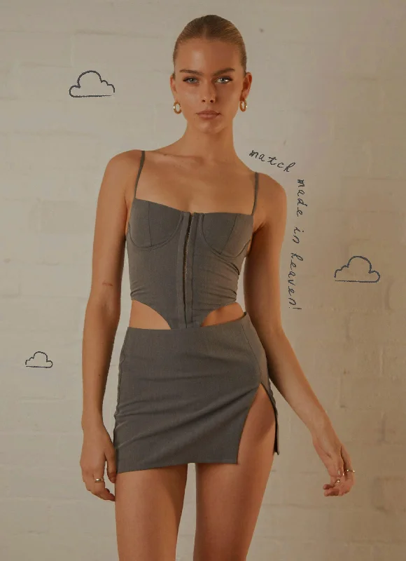 Maggie Bustier - Charcoal Practical Women's Quick - dry