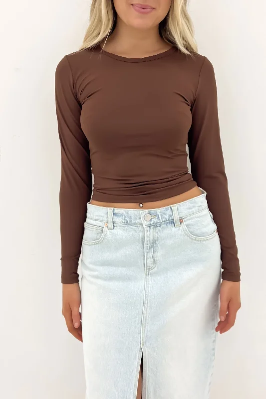 Eve Staple Long Sleeve Brown Traditional Women's Wool