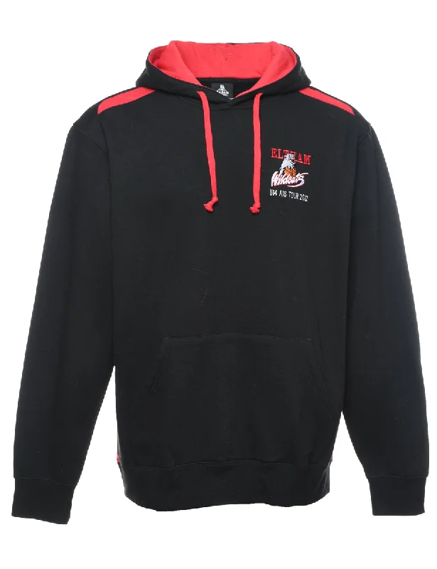 Black & Red Hooded Sweatshirt - XL Trendy Women's 
