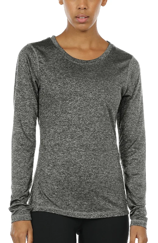 icyzone Women's Workout Yoga Long Sleeve T-Shirts with Thumb Holes Sleek Women's 