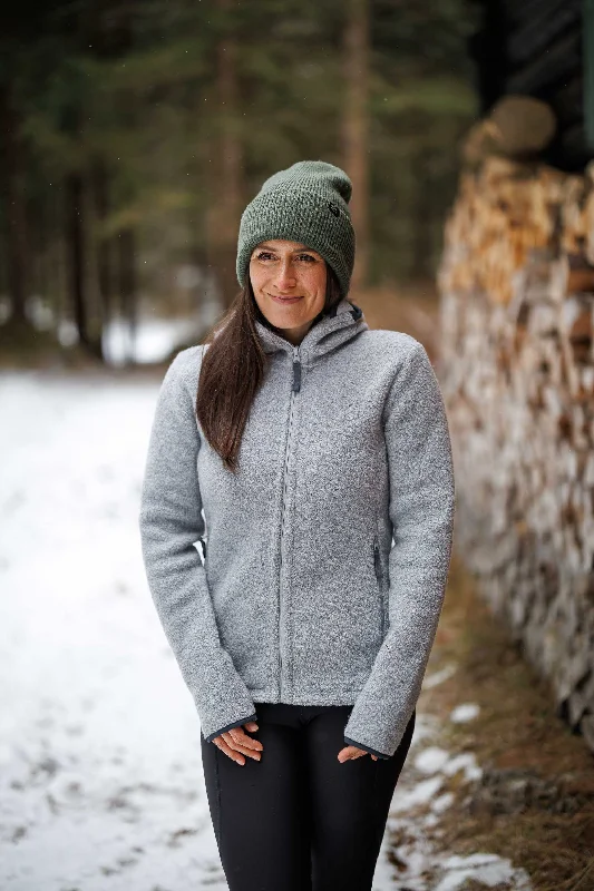Alpine Wool Hoody Stone Grey Athletic Women's High - 