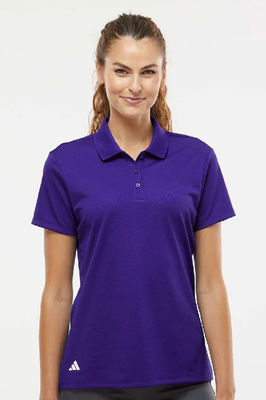 Adidas Womens UV Protection Short Sleeve Polo Shirt - Collegiate Purple