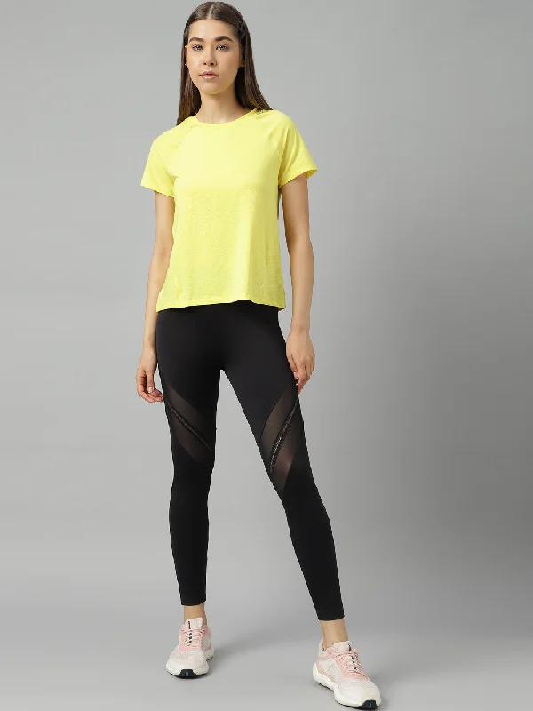 Fitkin women self stripes round neck short sleeves t-shirt Dynamic Women's High - energy