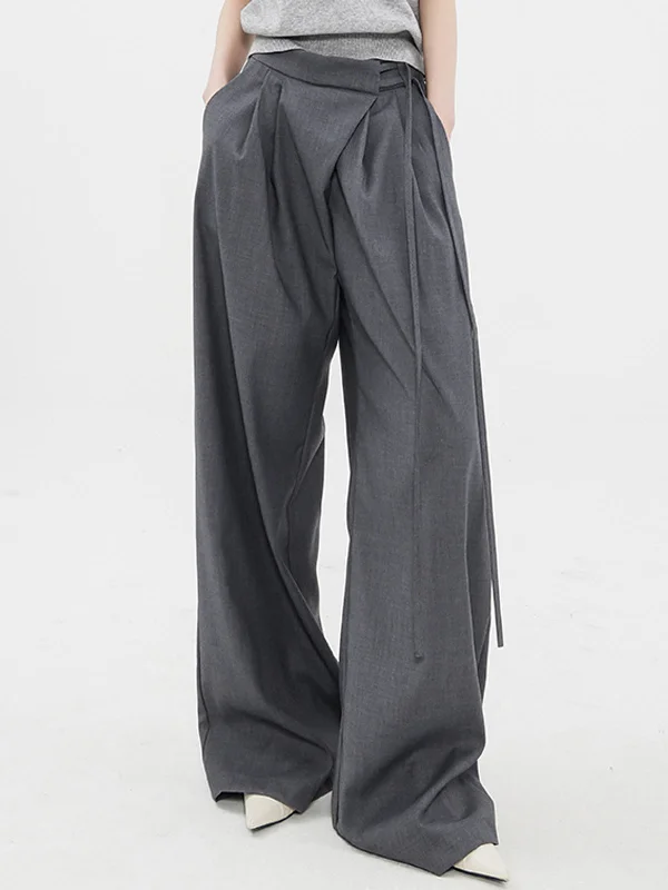 BerryBetty - Tied Oversized Wide Leg Pants Modern Women's Tech