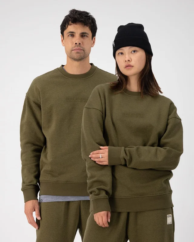 Verdant Merino Organic Cotton Crew - Dark Olive garde