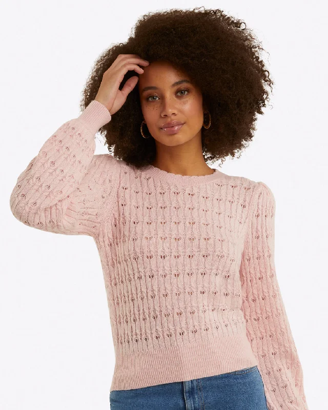 Puff Sleeve Sweater in Pointelle