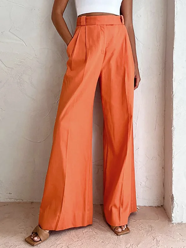 BerryBetty - Vitamin C Linen Cotton Wide Leg Pants Rugged Women's Outdoor 