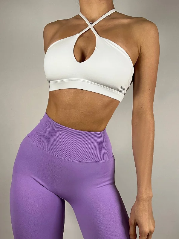 White Cross Over Bra Sporty Women's Tennis