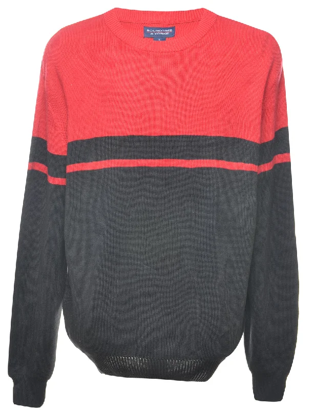 Colour Block Jumper - L Tough Women's Military - inspired