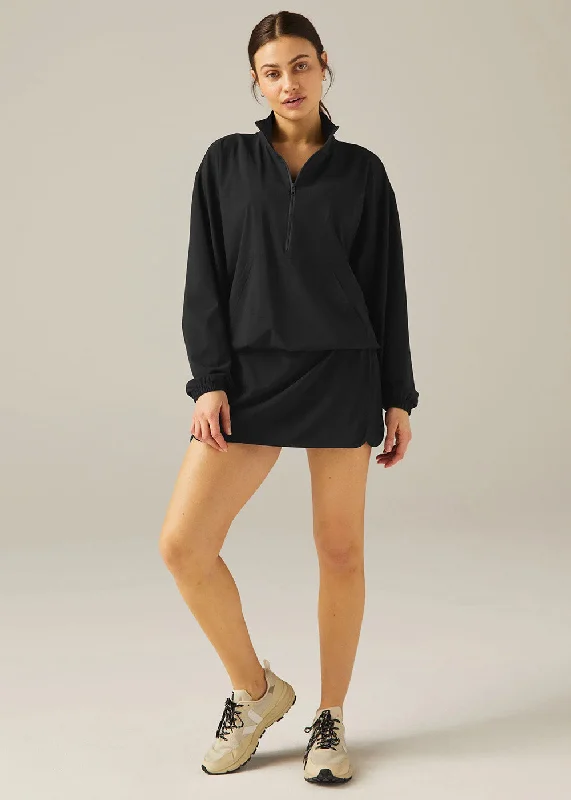 Beyond Yoga In Stride Half Zip Pullover - True Black Youthful Women's Anime - inspired Beyond Yoga In Stride Half Zip Pullover - True Black Youthful Women's Anime - inspired