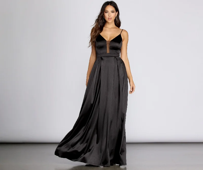 Avery Satin Ball Gown Stylish Women's Tropical 