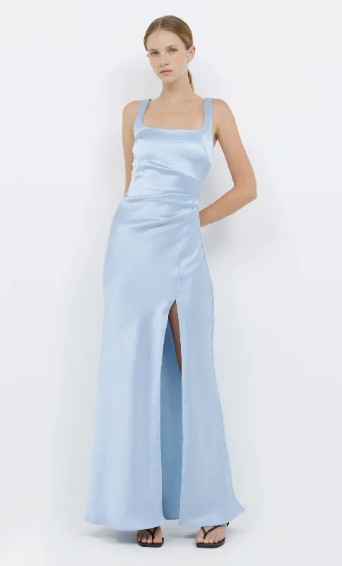 THE DREAMER SQUARE NECK DRESS - DUSTY BLUE Hip Women's Retro