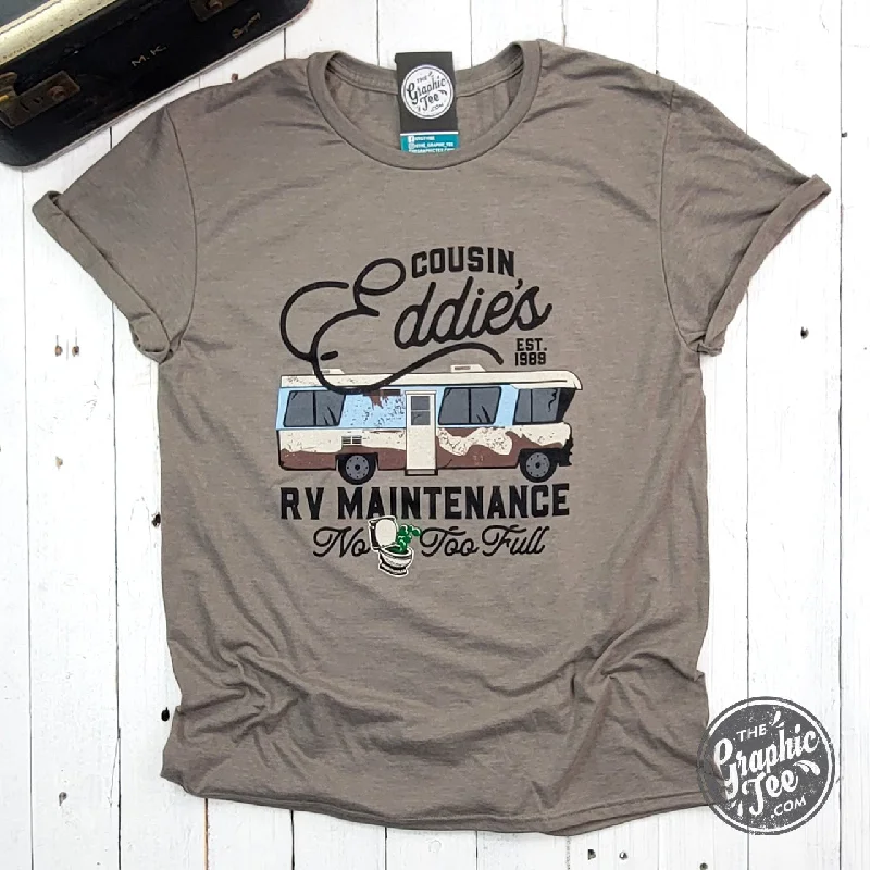 Cousin Eddie's RV Maintenance Short Sleeve Tee Artistic Women's Hand - painted